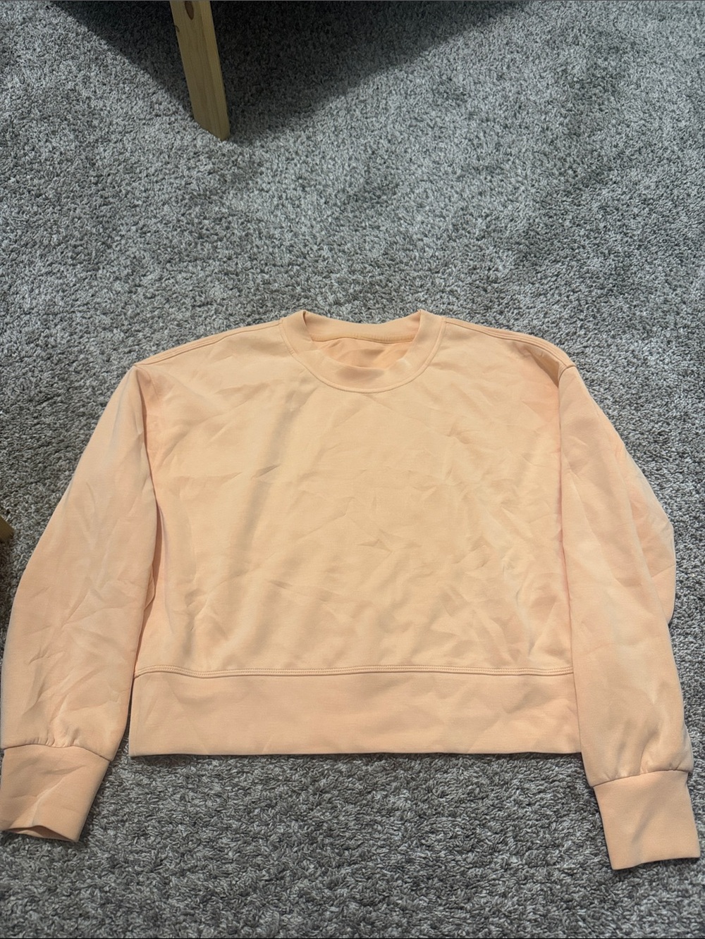 lululemon Peach Crew softstreme crop Sweatshirt - Soft Pastel Peach